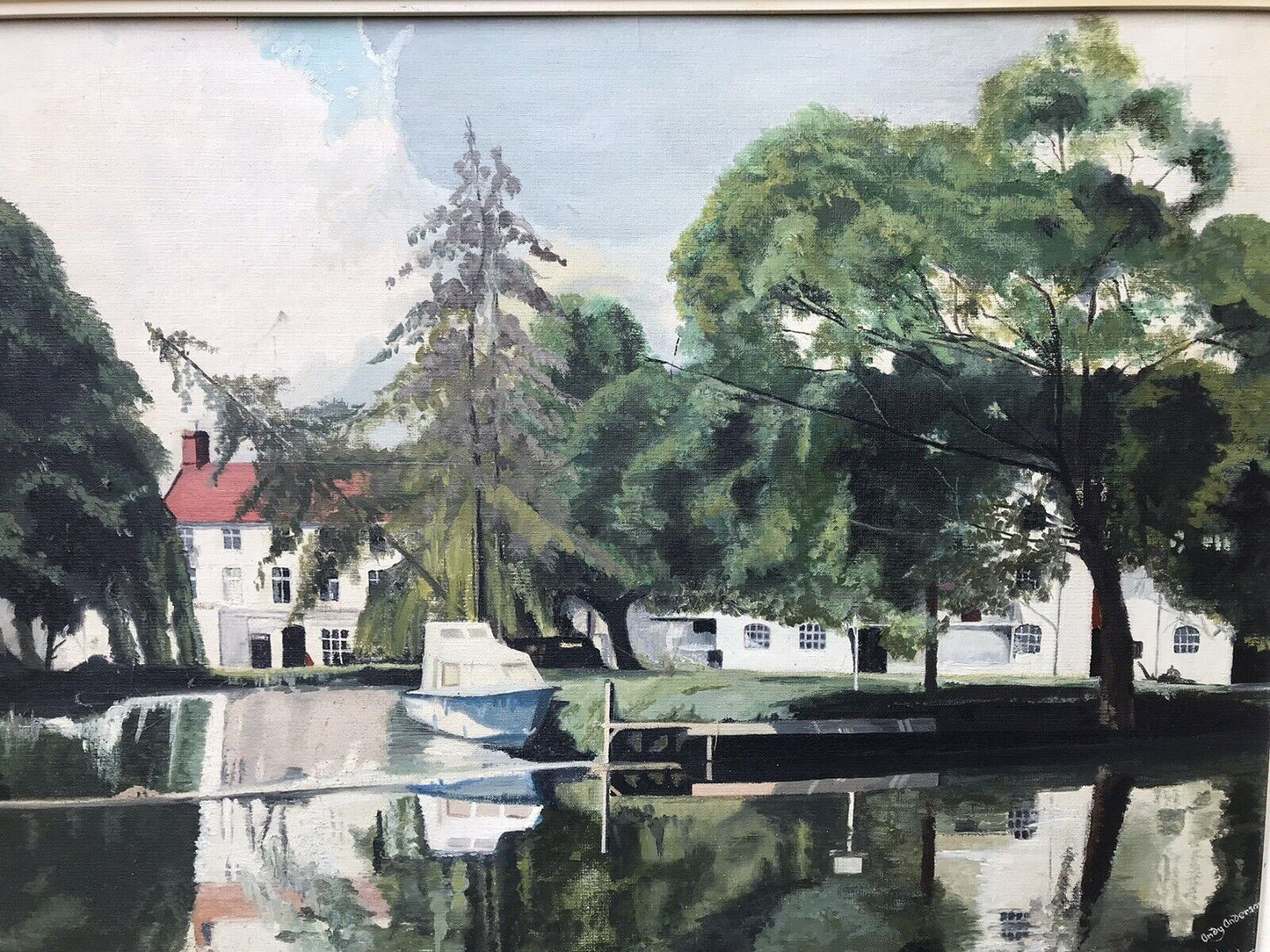 Original Painting Of “The Stort, Parndon Hill, 1978 By Andy Anderson