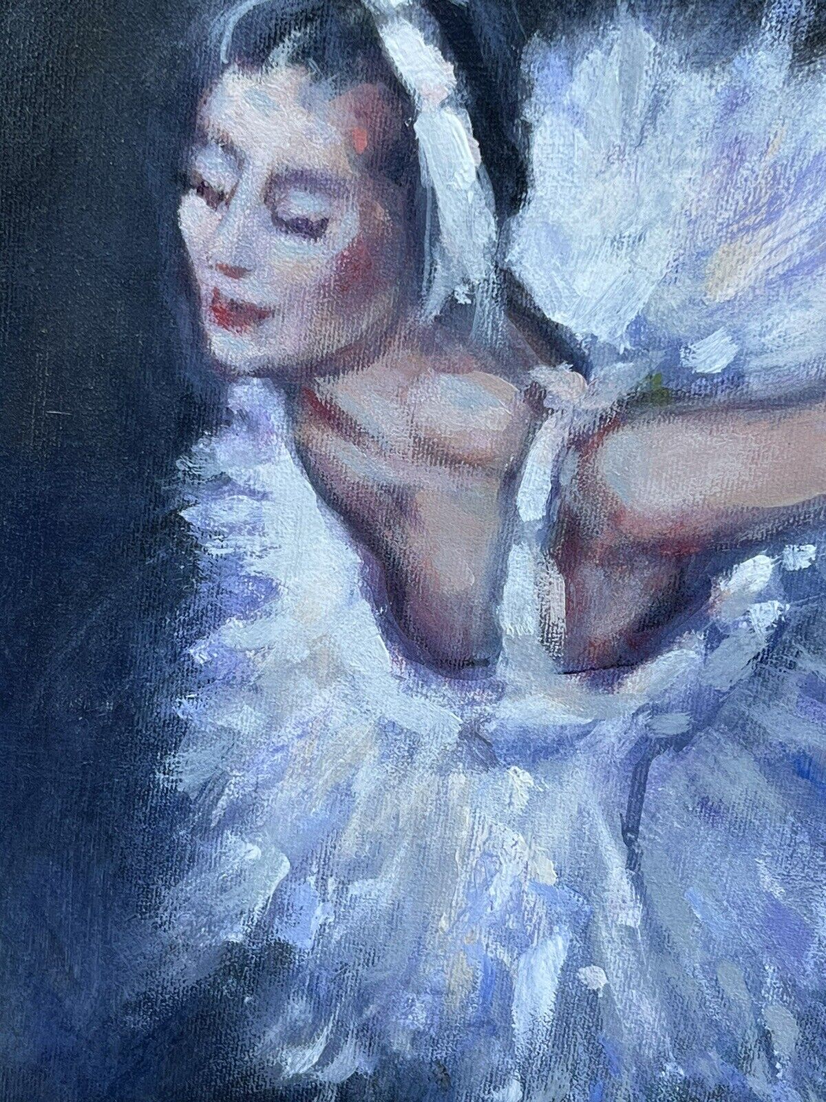 Ballerina. Dancer. Large Oil On Canvas Signed Morris.