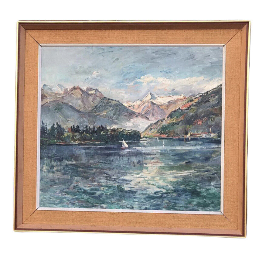 Large Signed And Framed Oil Of A Coastal Scene Circa 1950’s
