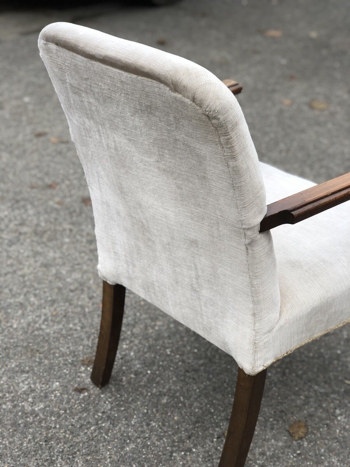 Antique Armchair In Mahogany And Upholstered. Reading Chair. Library Chair.
