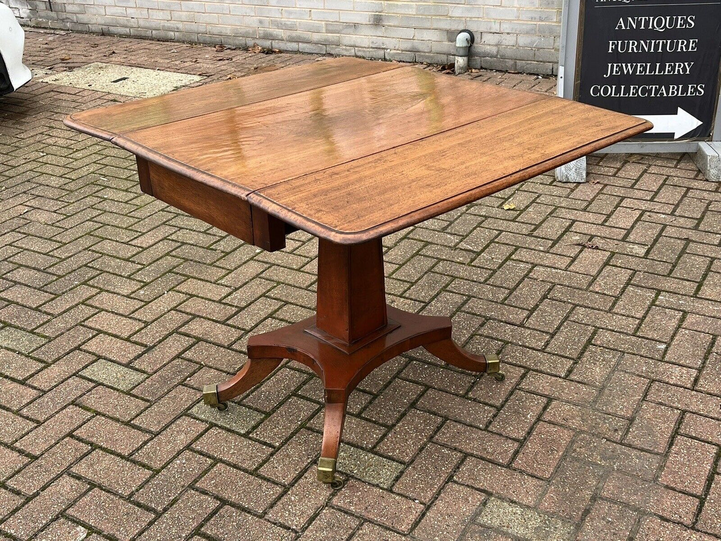 Victorian Mahogany Lamp/ Sofa Table. Drop Sides, With A Drawer.