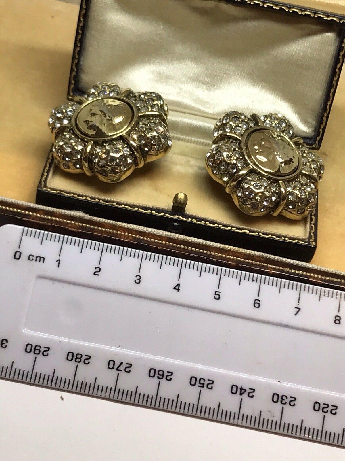 Vintage Diamanté Statement Clip On Earrings