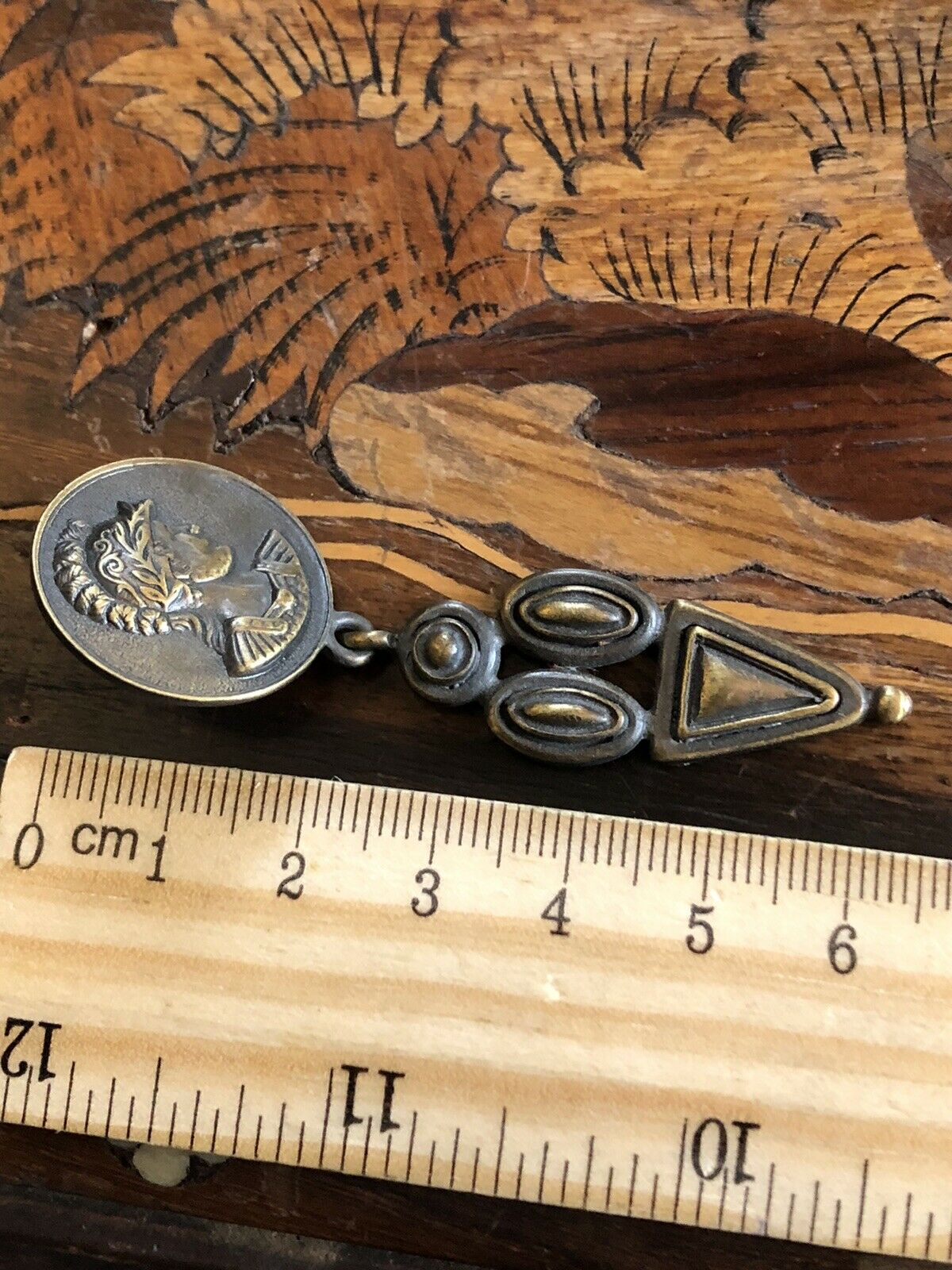 Vintage Etruscan Roman Drop Pierced Earrings