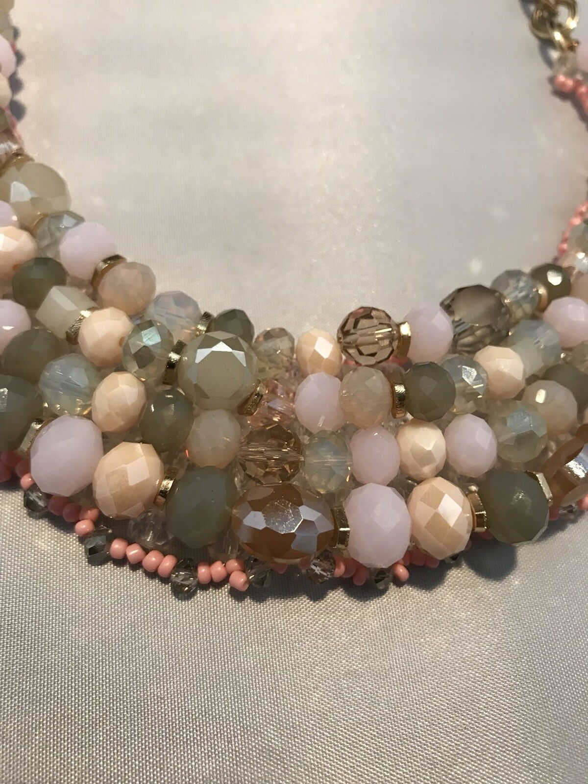 Superb Polished Natural Stone Beaded Statement Necklace