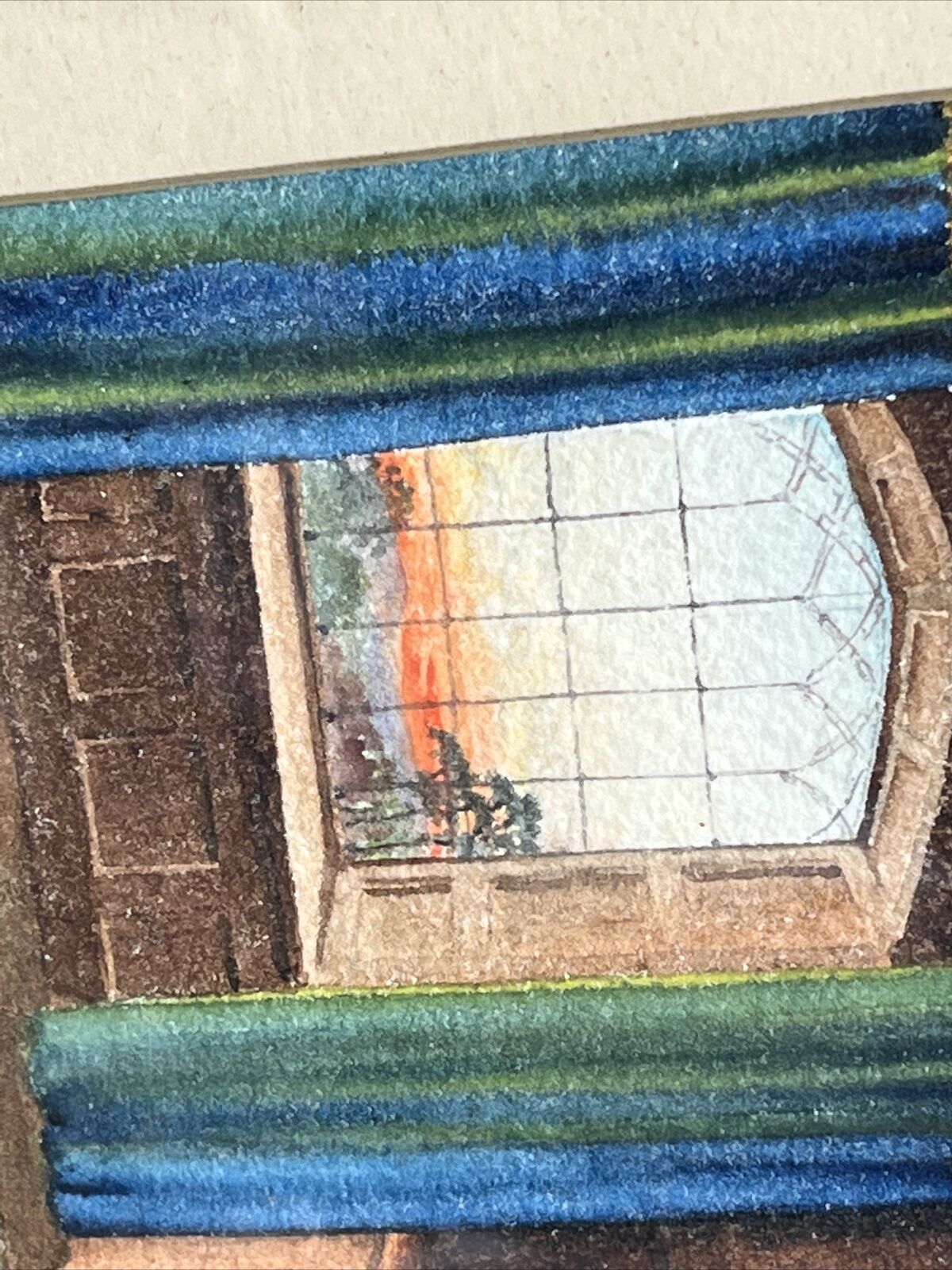 Architectural Watercolour Of A Grand Hall, Signed, M Bateman & Dated.
