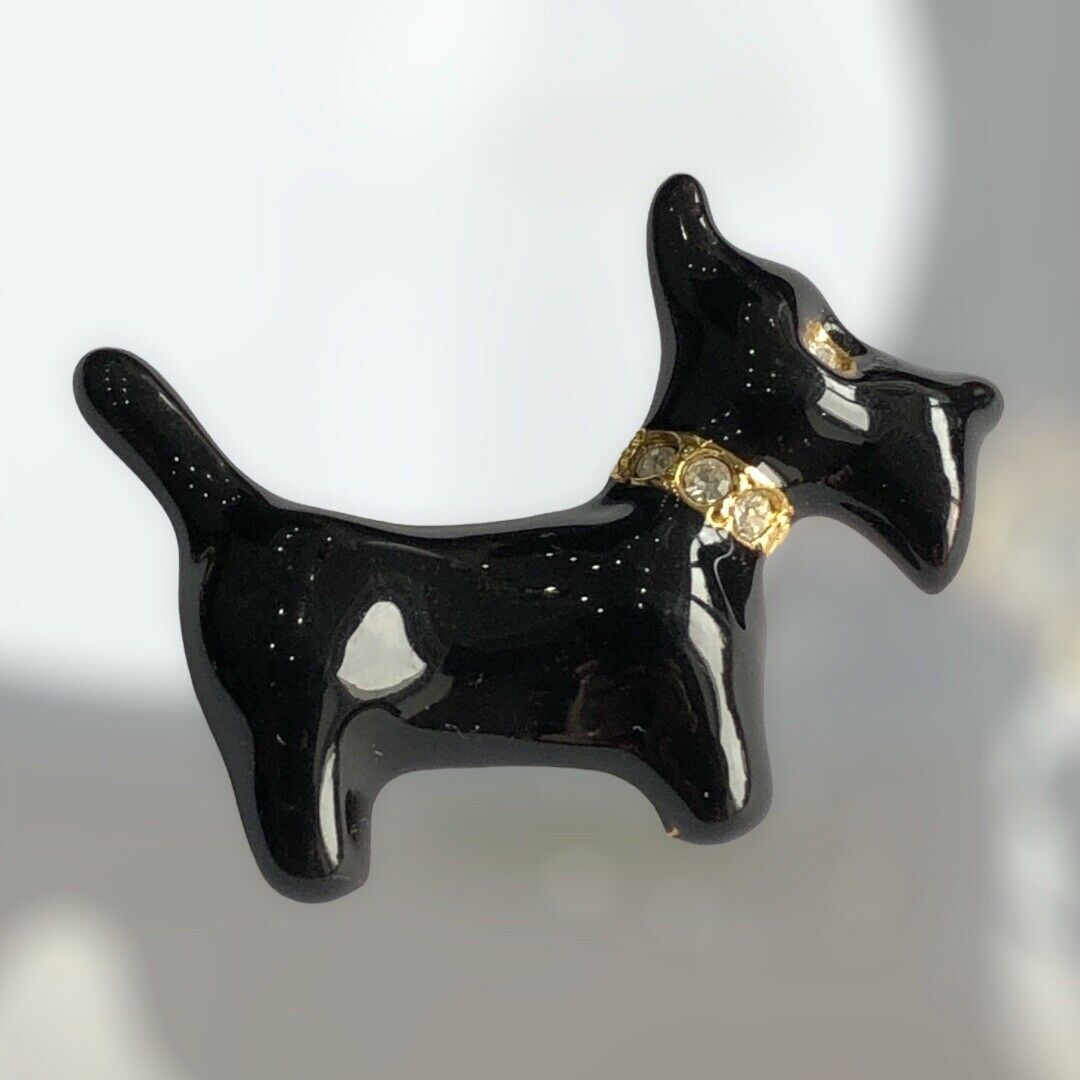 Vintage dog brooch discount