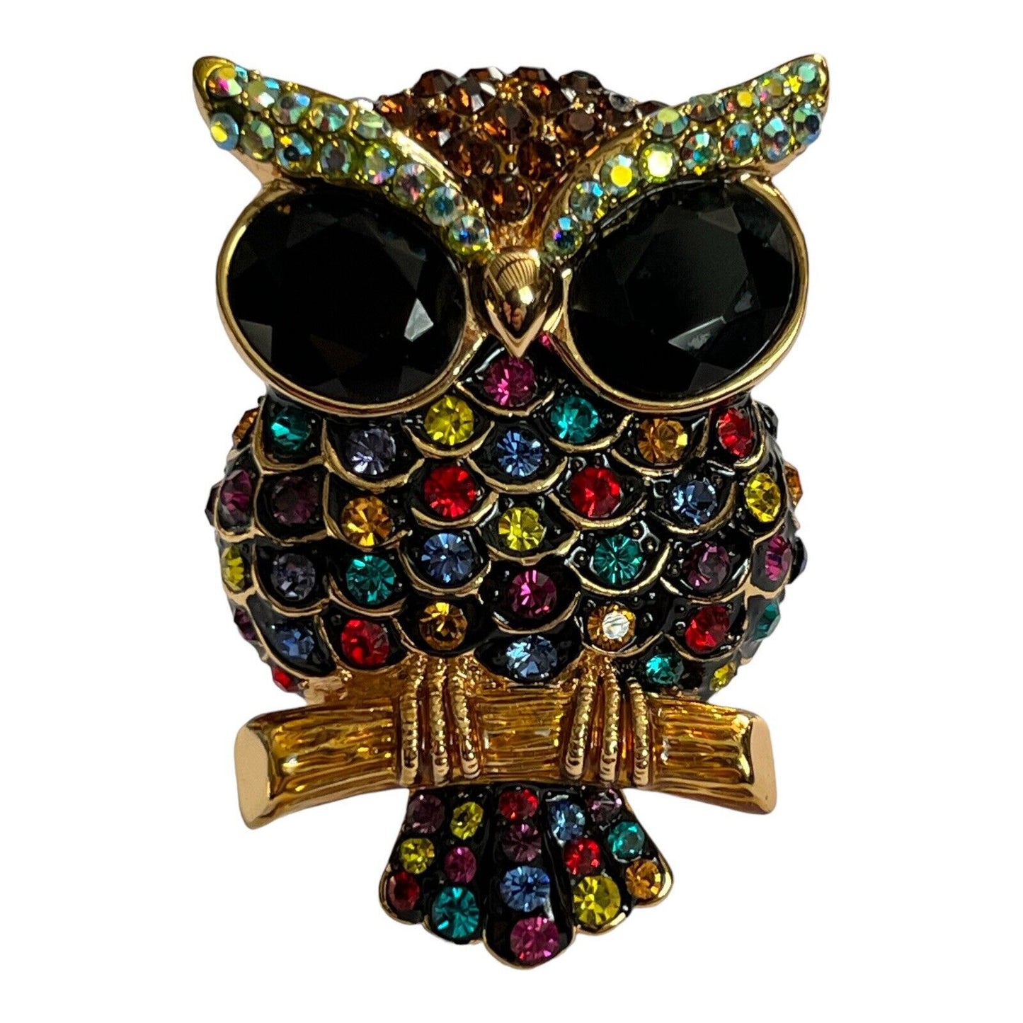 Butler And Wilson Statement Multicoloured Crystal Owl Ring Boxed Adjustable