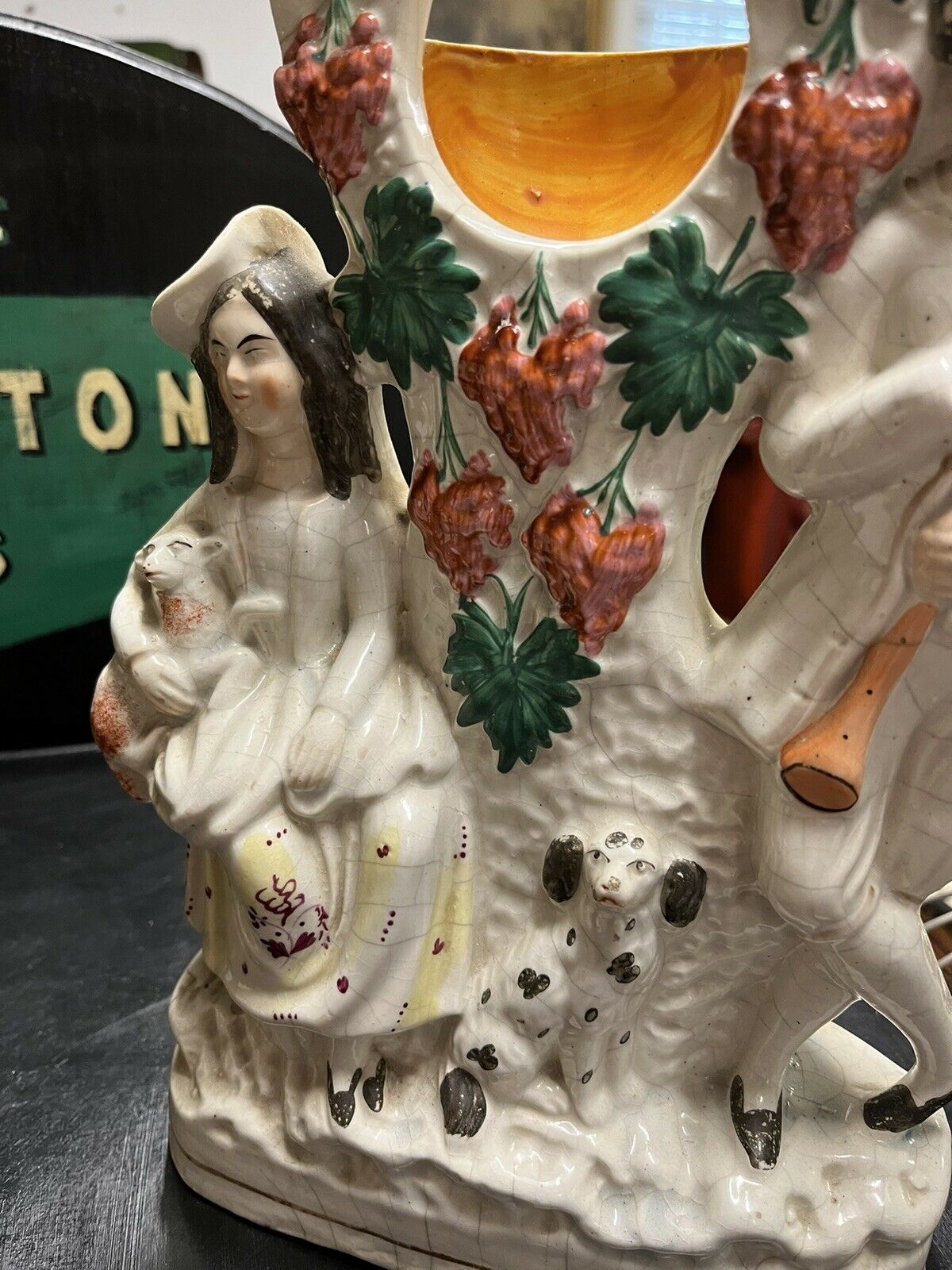 Antique Staffordshire Pocket Watch Holder Figure