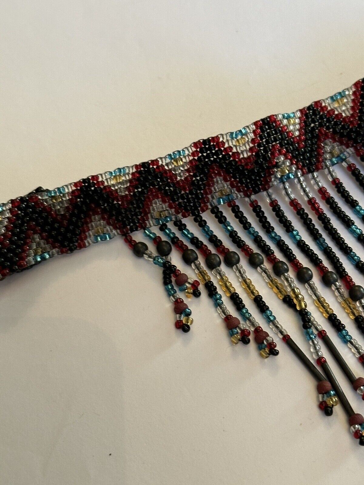 Vintage Beaded Choker Multicoloured Waterfall Necklace