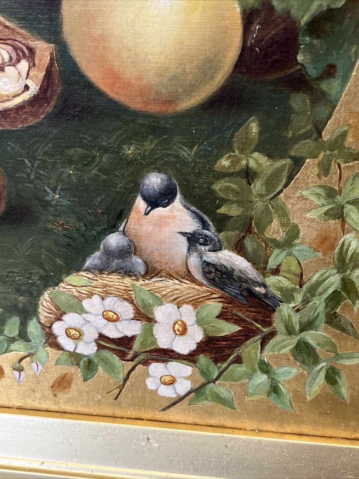 Antique Still Life Oil On Canvas, Signed &Dated, Max Winter, In Gold Gilt Frame.