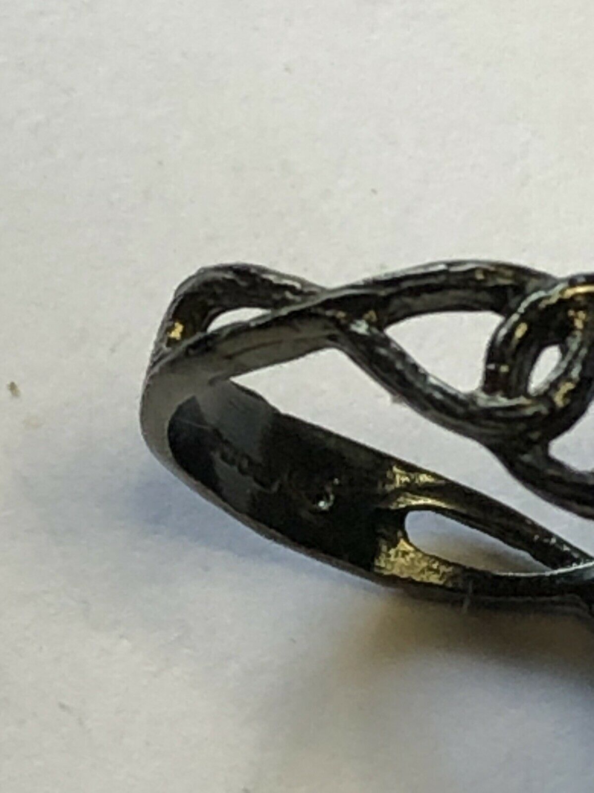 Vintage Gunmetal Silver 925 CZ and Black Opal Detailed Flower Ring Size N