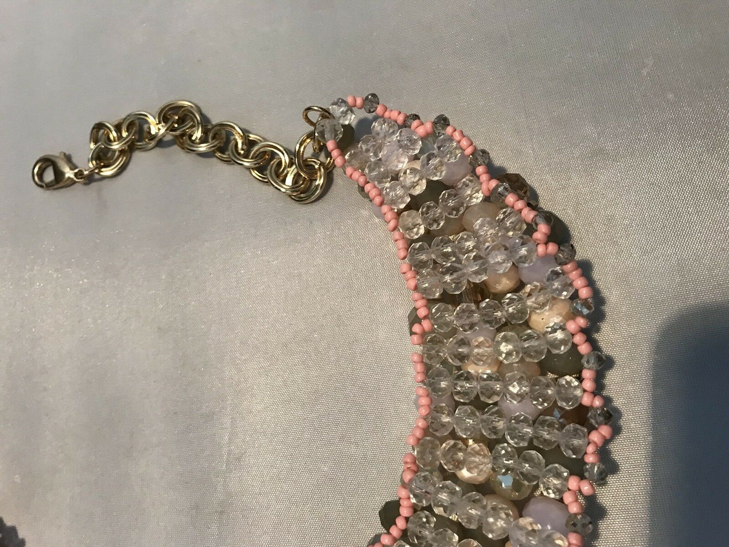 Superb Polished Natural Stone Beaded Statement Necklace
