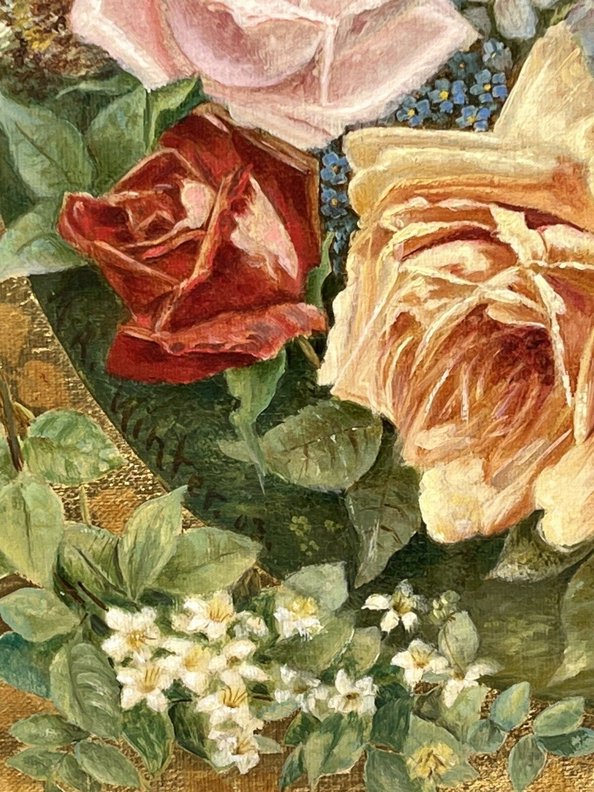 Antique Floral Still Life, On Canvas, Signed &Dated, Max Winter.
