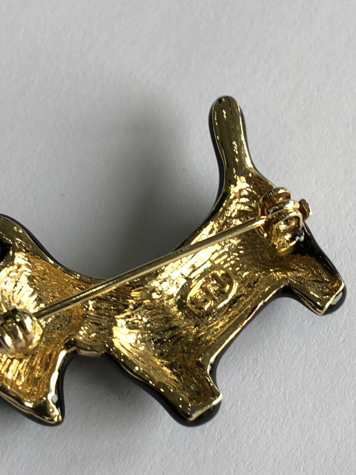 Vintage Enamel Diamanté Scottie Dog Brooch