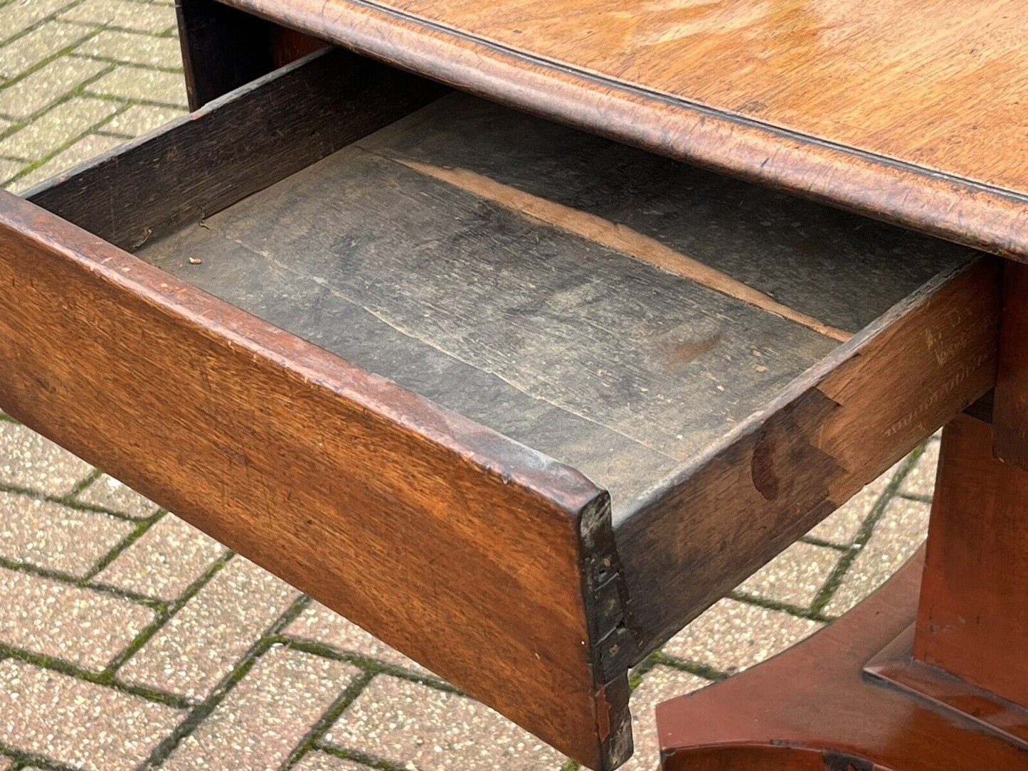 Victorian Mahogany Lamp/ Sofa Table. Drop Sides, With A Drawer.