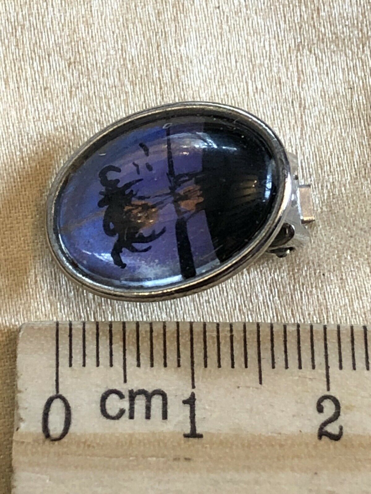 Vintage Silver Tone Butterfly Wing Clip On Earrings