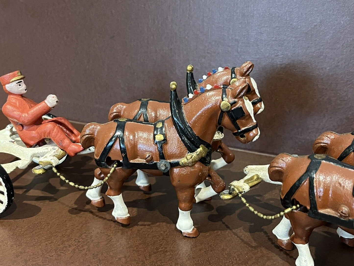 Large Cast Iron Coach And Horses