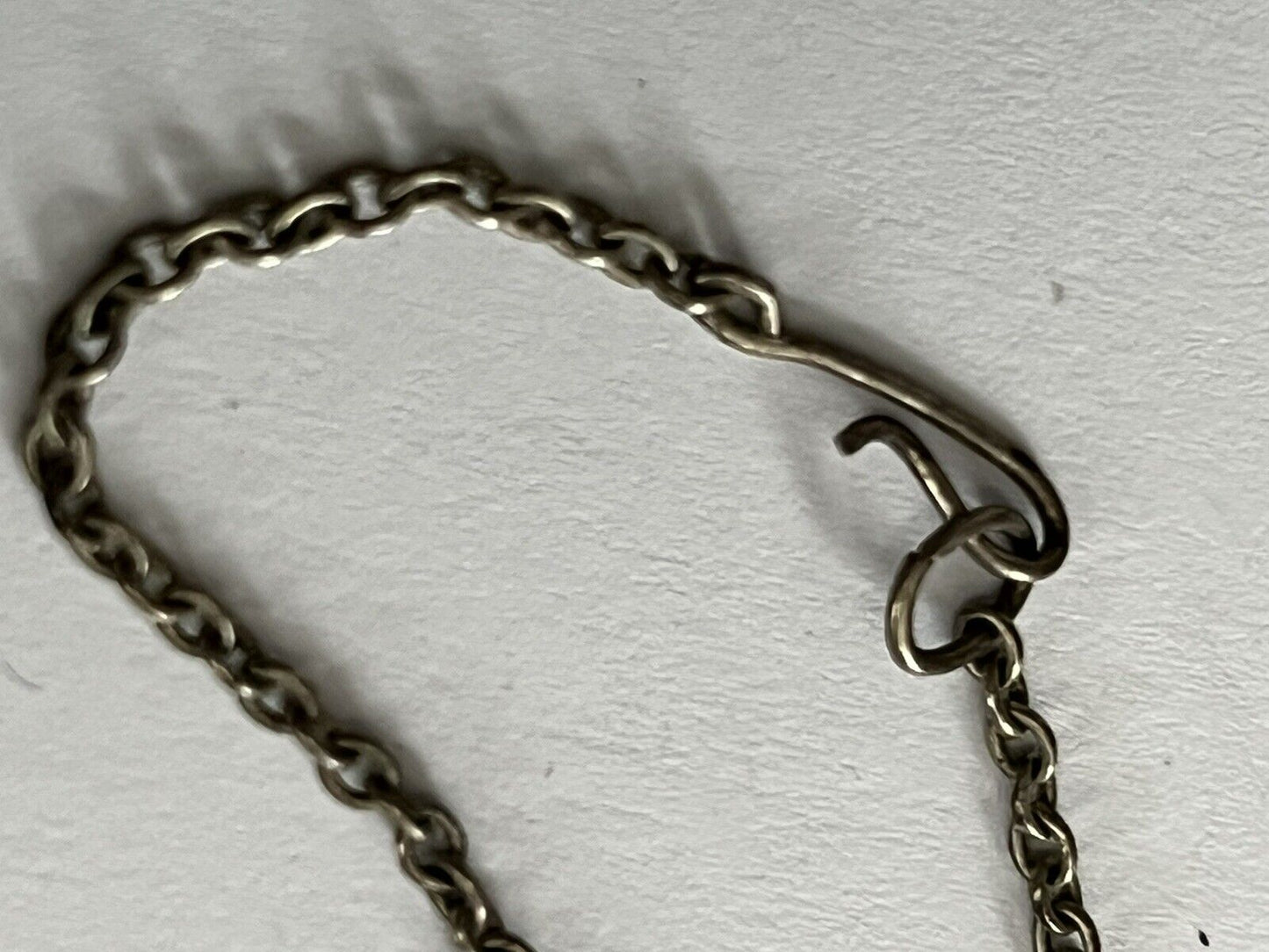 Antique Natural Marine Shell Silver Pique Palm Tree Necklace