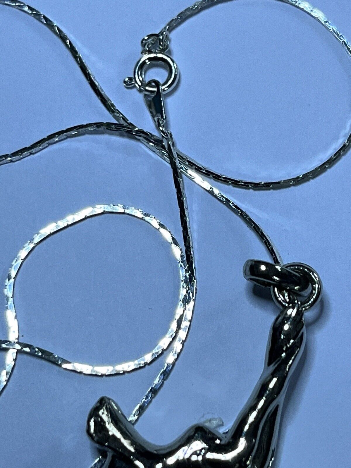 Vintage Silver Tone Iceskater Pendant Necklace