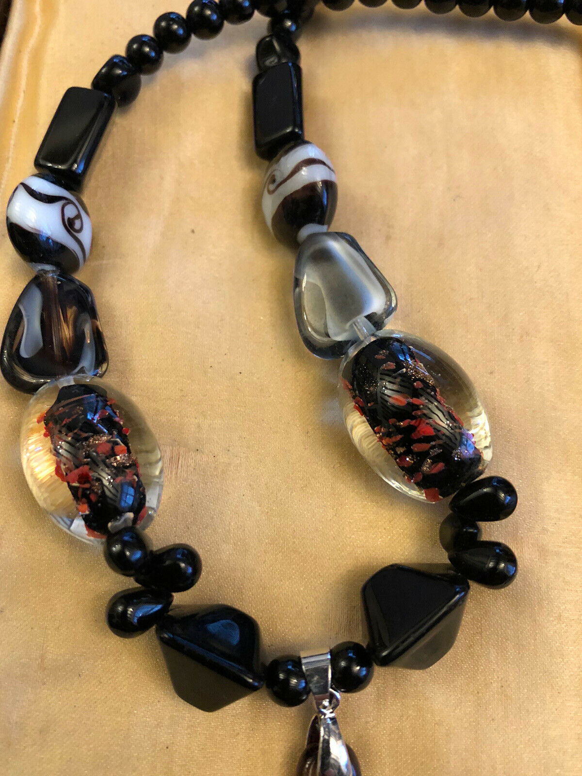 Vintage Glass Lampwork Statement Necklace