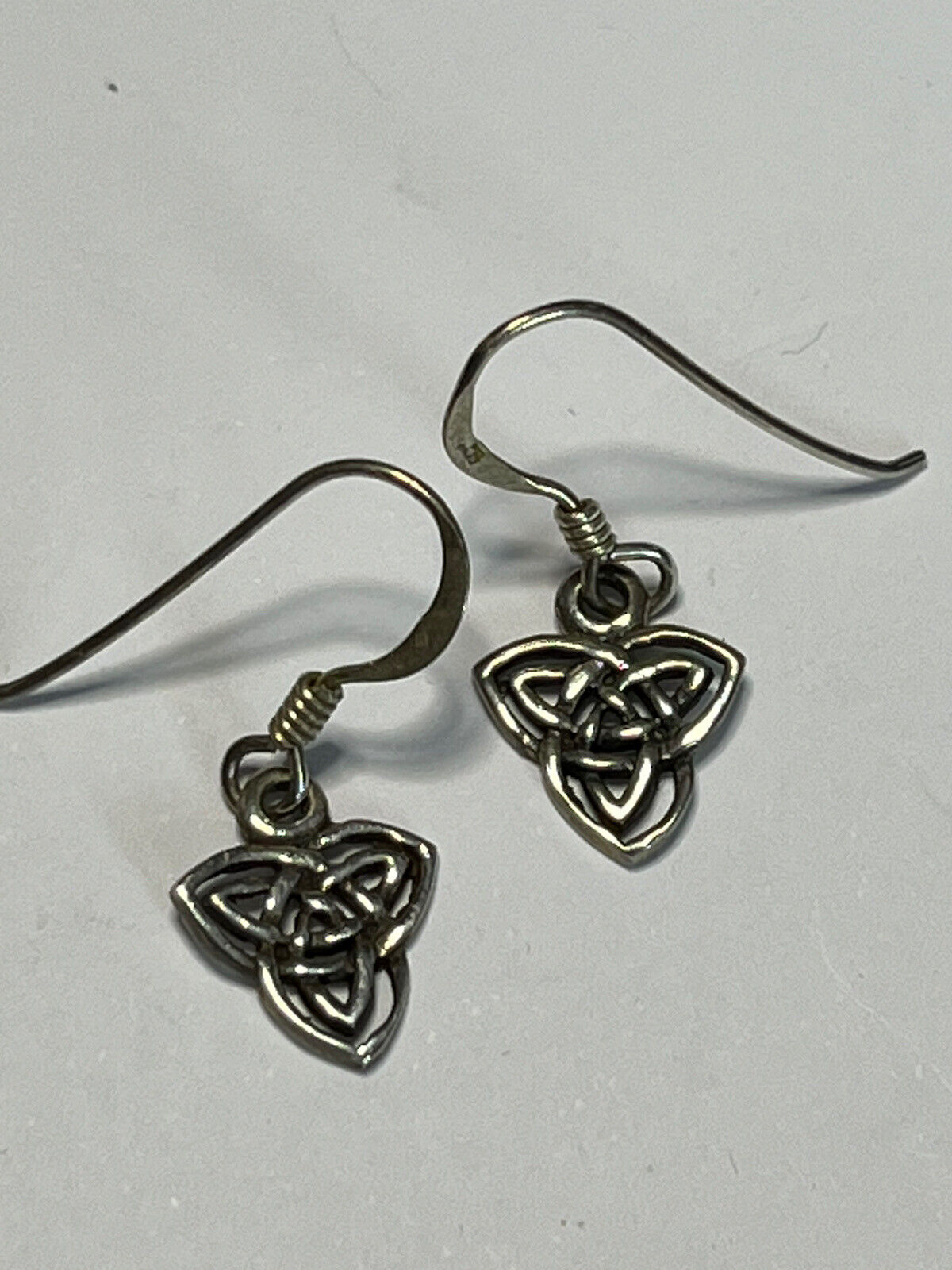 Vintage Celtic Cut Out Silver 925 Drop Earrings