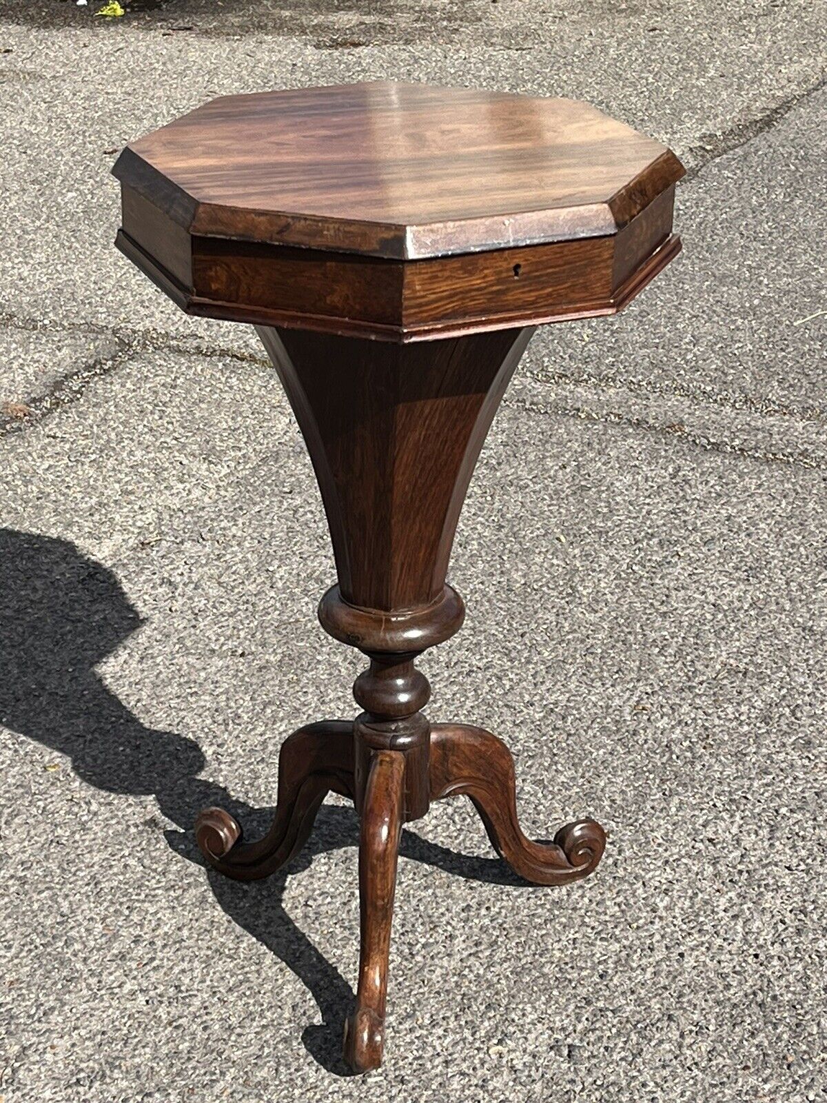 Victorian Rosewood Sewing Workbox With Fitted Interior.