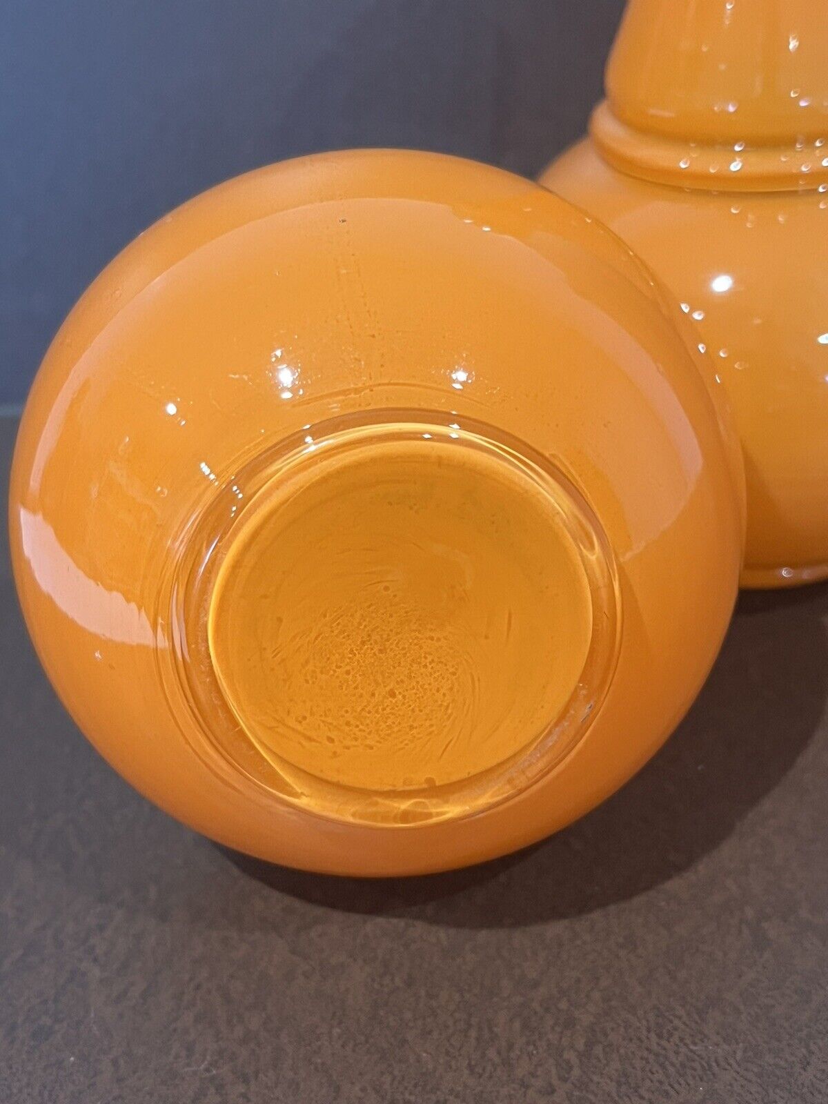 Mid Century Orange Glass Vases