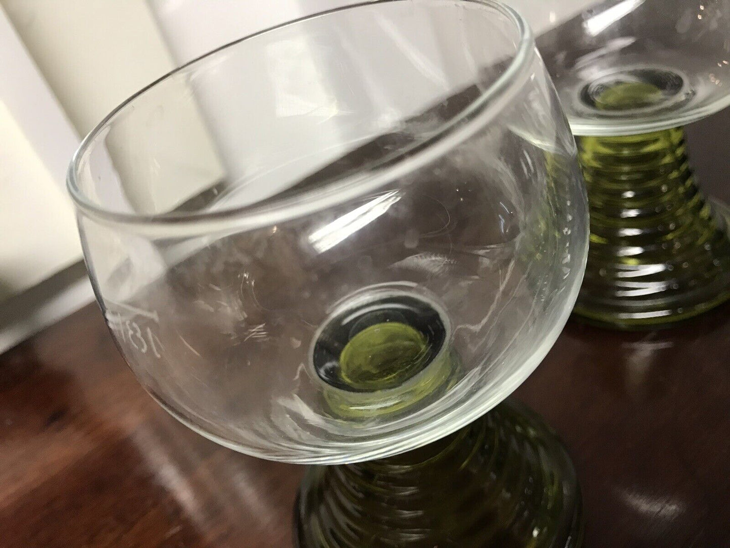 Vintage Wine Glasses With Beehive Stem.