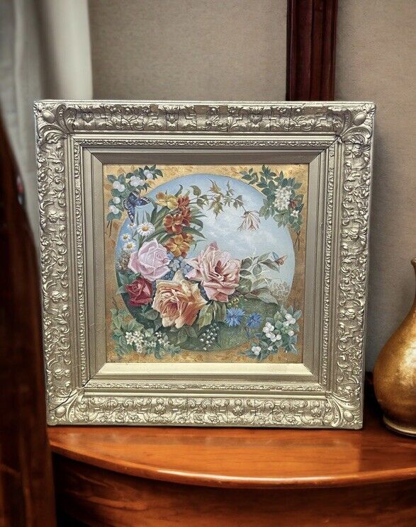 Antique Floral Still Life, On Canvas, Signed &Dated, Max Winter.