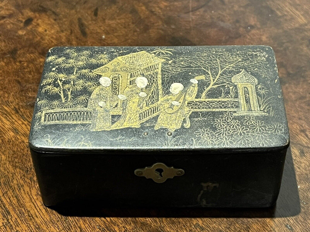 Antique Japanese Decorated Papiermâché Trinket Box ANTIQUES & CHIC