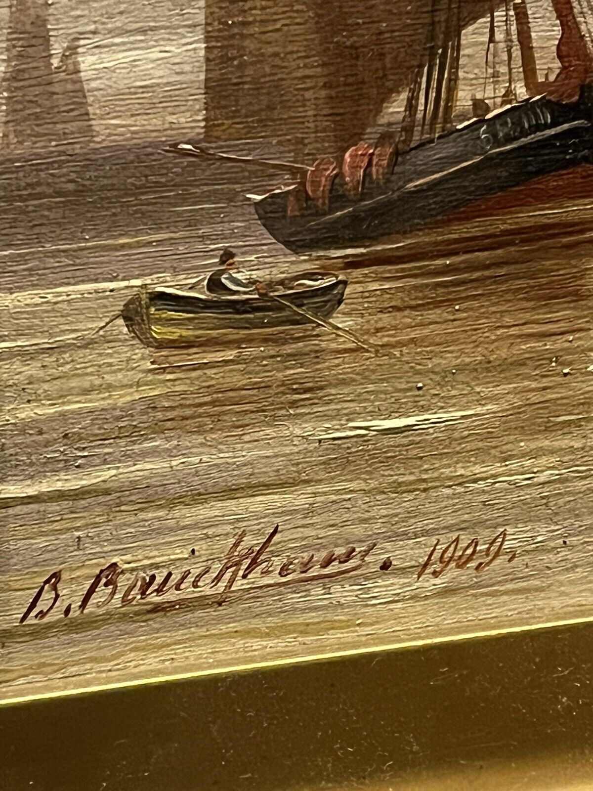 Maritime Oil Painting, Signed And Dated 1909