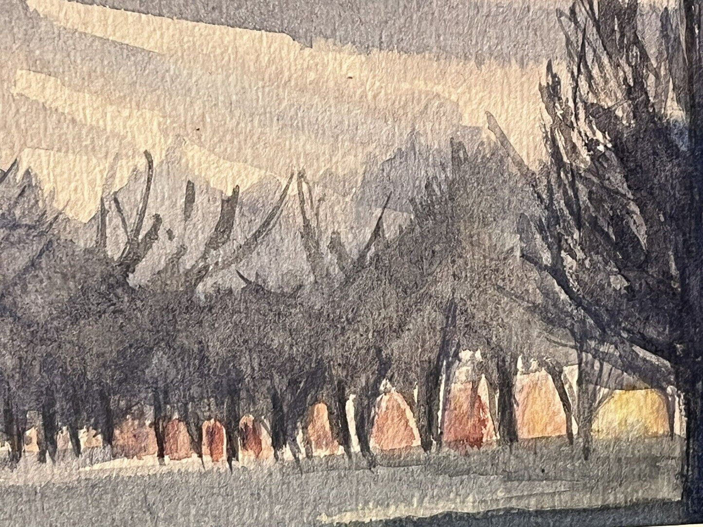 Signed Watercolour " Dusk In St James Park " By Enid Fairhead