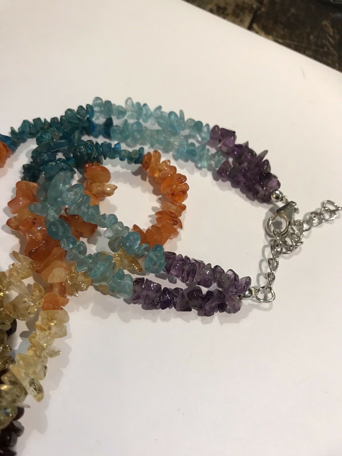 Multi Gemstone Necklace With Silver Clasp