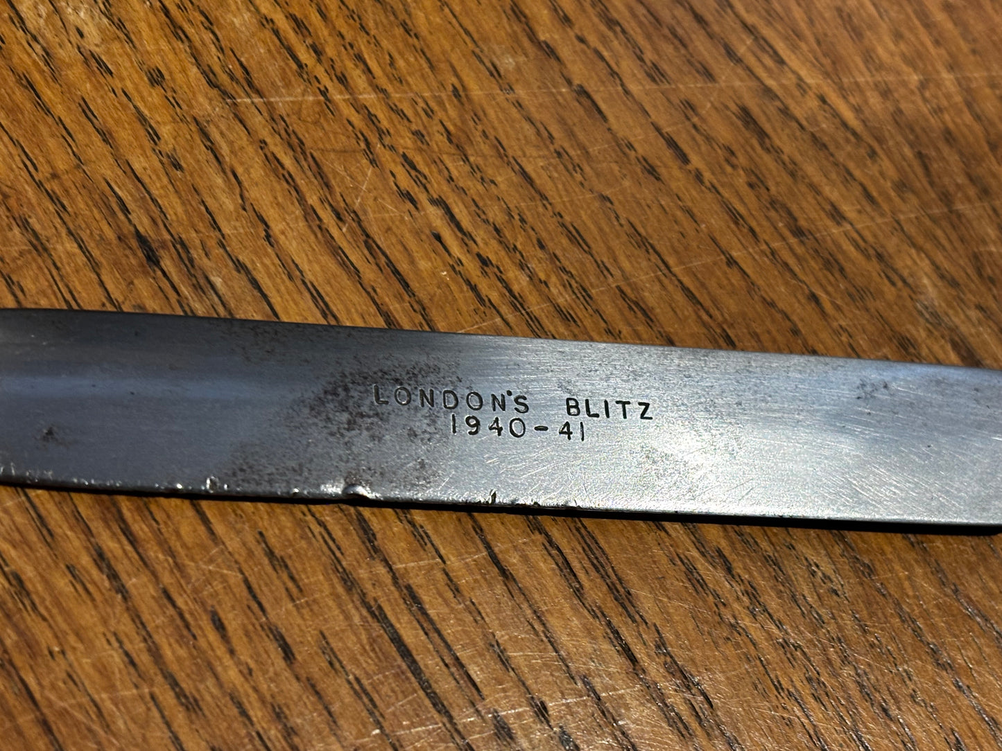 WW2 London Blitz Home Front Large Shrapnel Letter Opener.