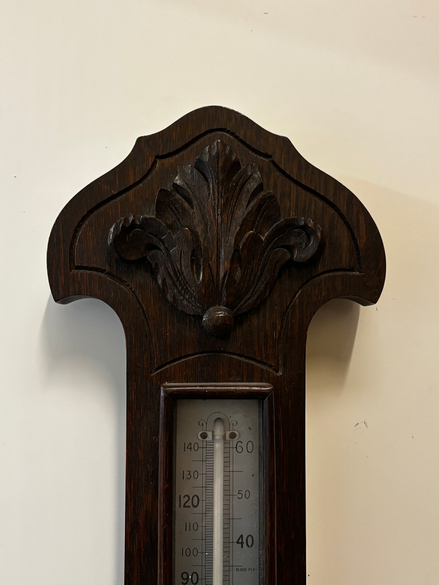 Edwardian Oak Barometer