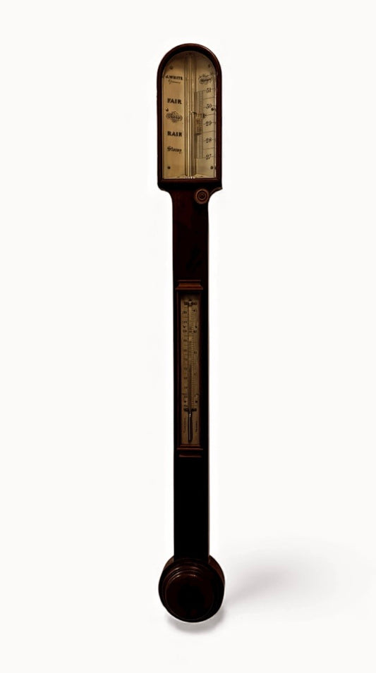 Antique Scottish Mahogany Stick Barometer By J White Of Glasgow