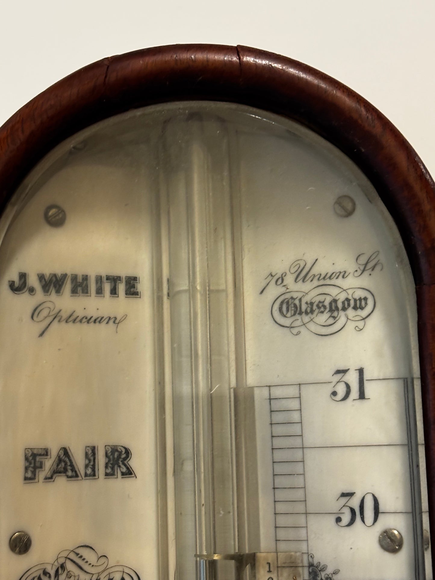 Antique Scottish Mahogany Stick Barometer By J White Of Glasgow