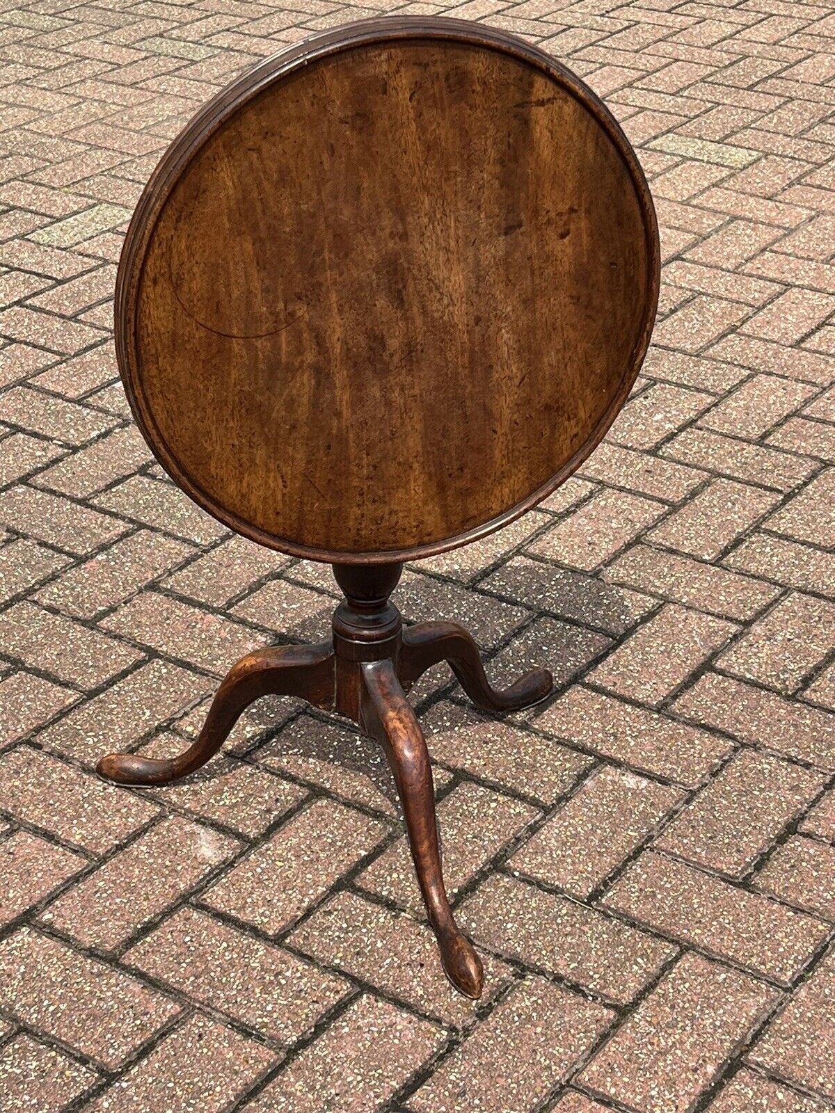 Georgian Tilt Top Wine Table, Superb Proportions, Pad Feet.