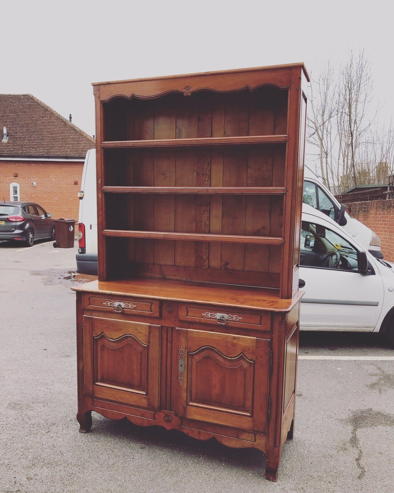 French Walnut Bookcase. Large In Size.