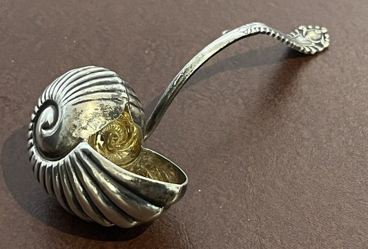 Antique Silver Nautilus Shell Shaped Sugar Sifter