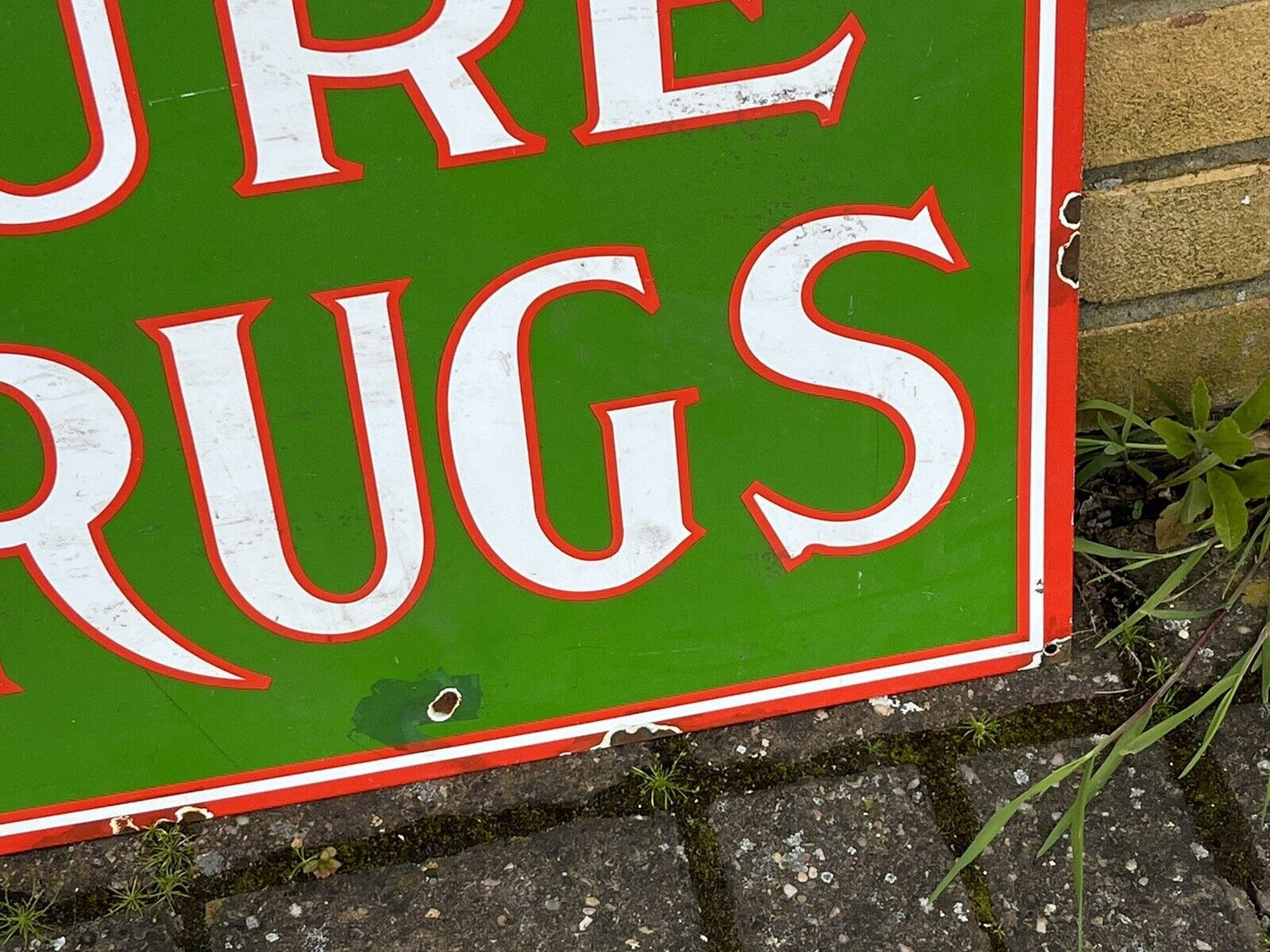 Drugstore Enamel Sign, large in size, heavy and good quality. WE SHIP WORLDWIDE