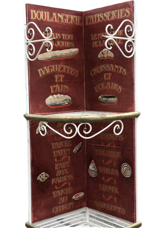French Bakers Shelves With Hand Painted Decoration.
