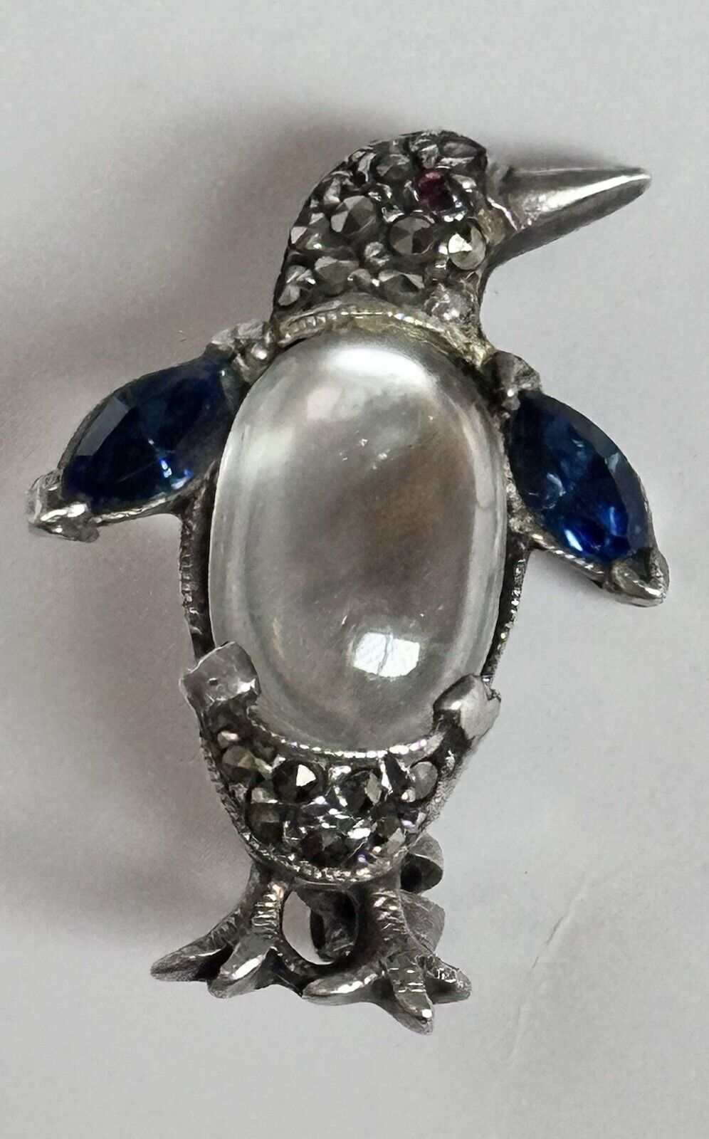 Vintage Rare Trifari “Alfred Philippe” Lucite Jelly Belly Marcasite Brooch