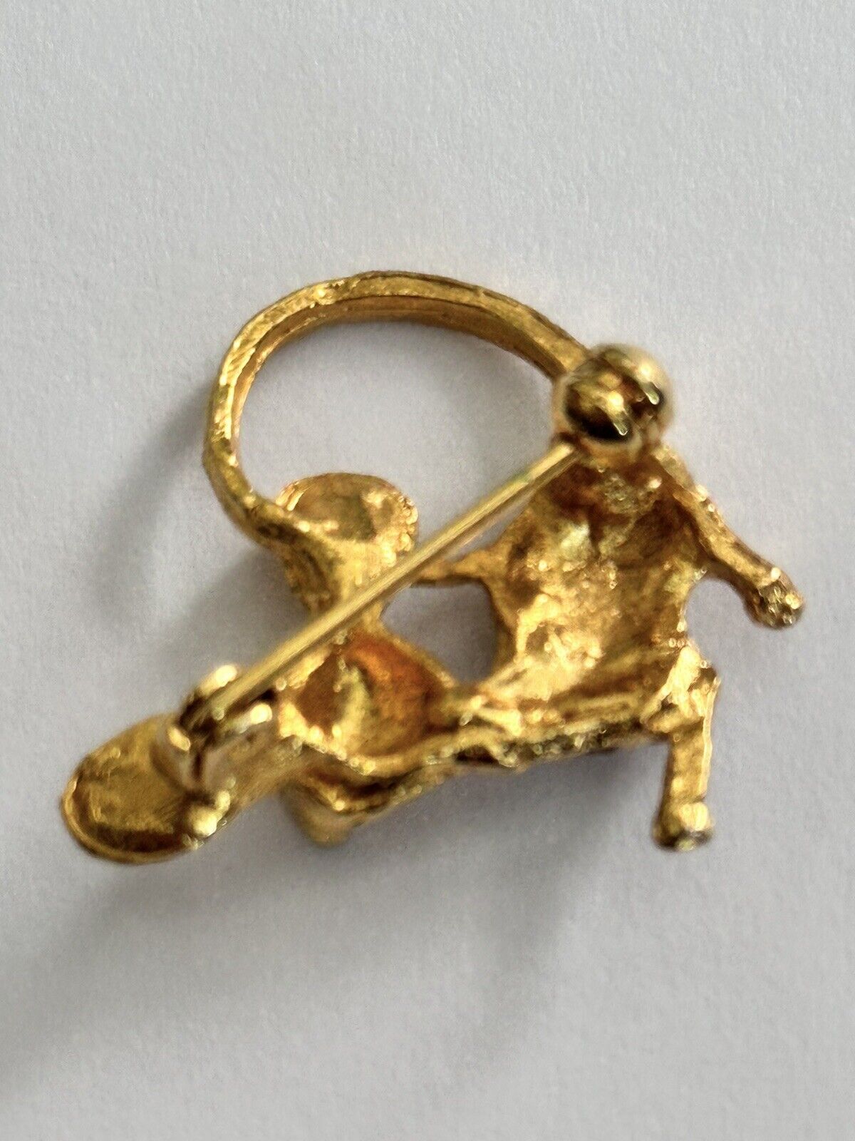 Vintage Gold Tone Diamanté Mouse Brooch