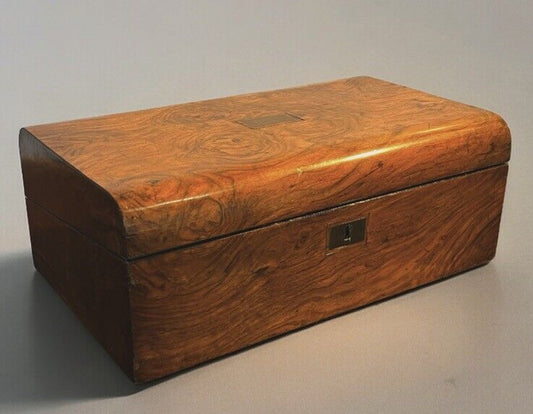 Burr Walnut Victorian Writing Box & Slope With Fitted Interior.