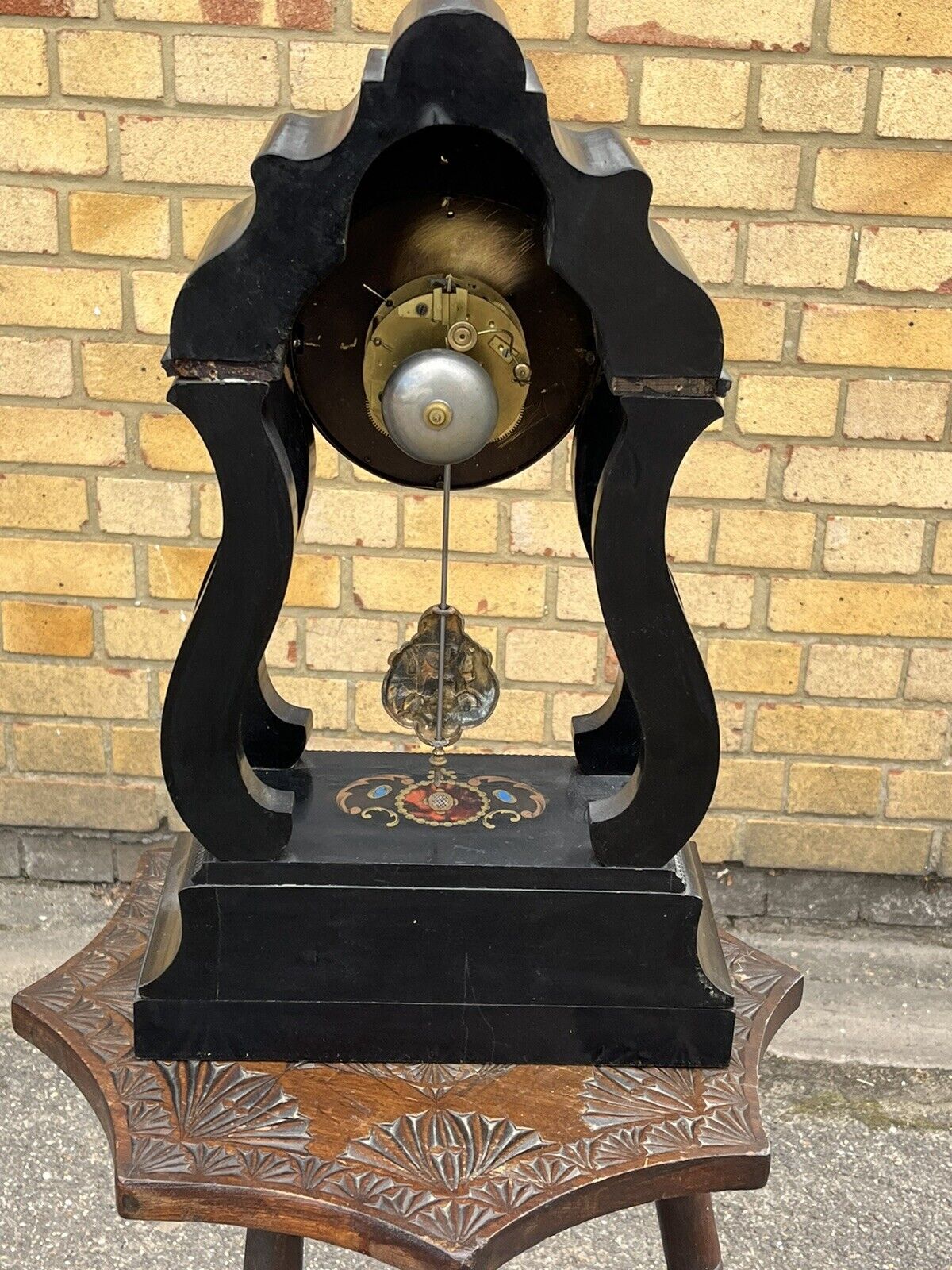French Antique Boulle Clock. Chines On A Bell. In Working Order.