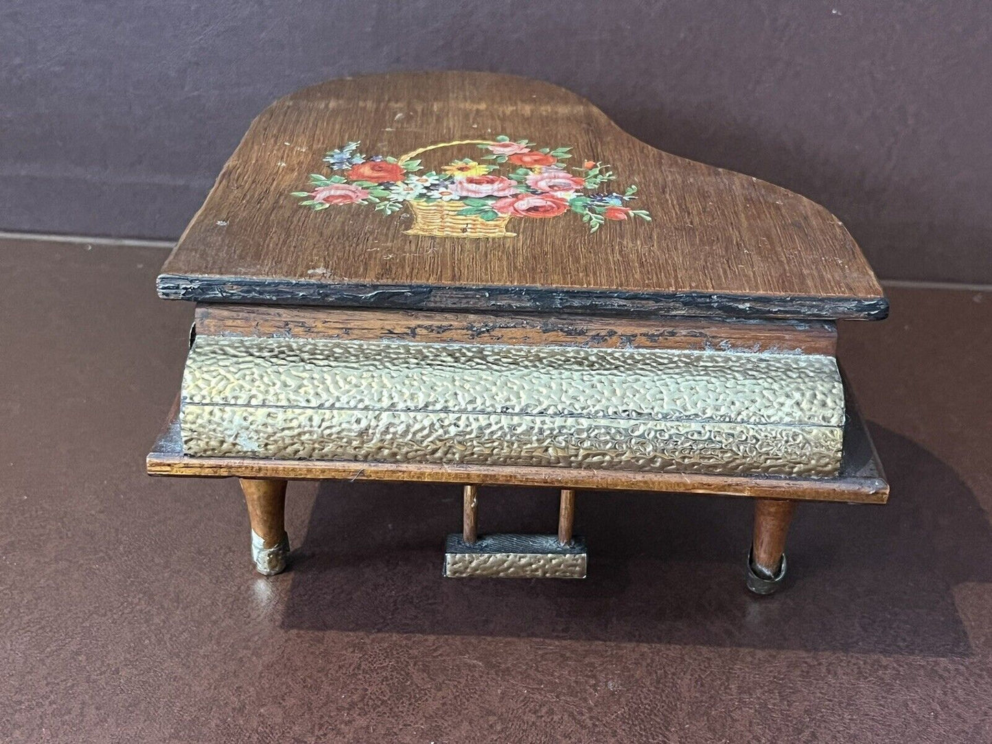 Vintage Musical Jewellery/Tribket Box In The Form Of A Grand Piano