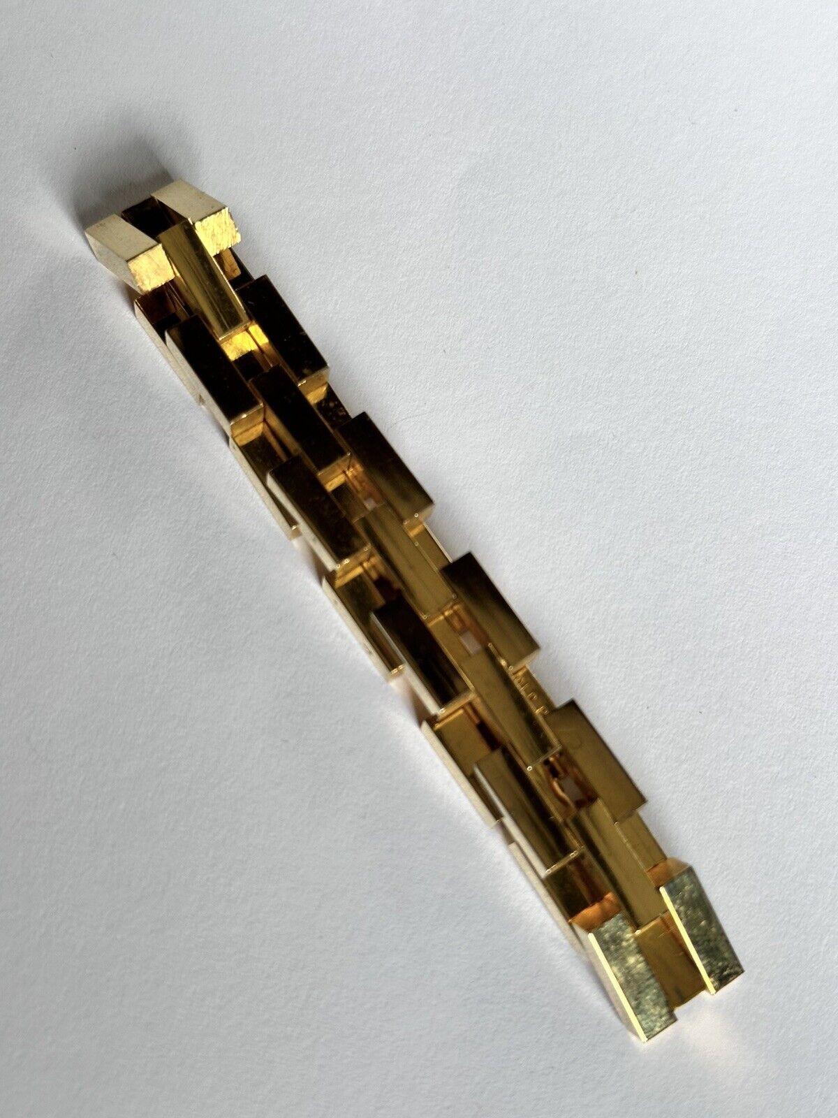 Vintage Gold Plated Substantial Geometric Bracelet