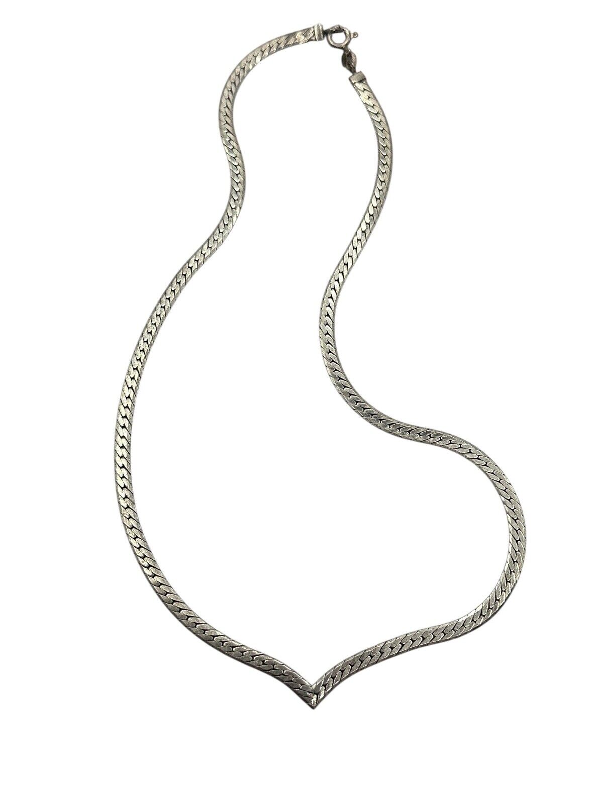 Vintage Silver 925 Wishbone Chain Necklace
