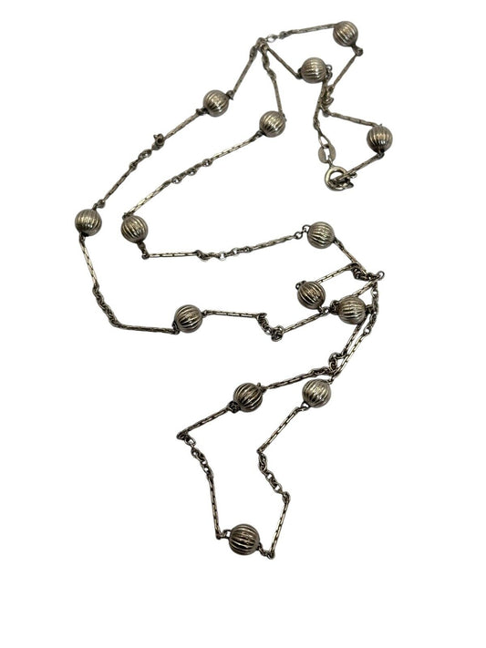 Vintage Silver 925 Balls On Chain Necklace